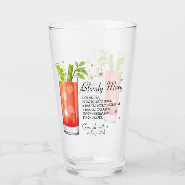 Copo De Pint Bloody Mary Recipe Glass (Personalize It) (Verso)