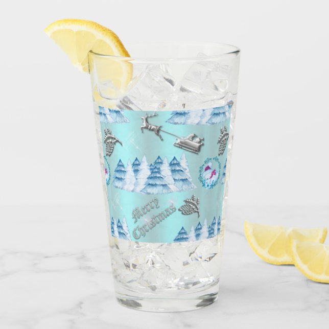 Copo De Pint Blue Winter Wonderland Natal (Gelo frontal)