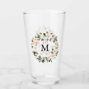Copo De Pint Blush & White Magnolia Watercolor Wreath Monograma