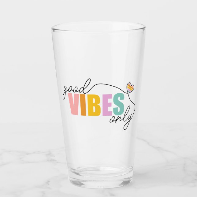 Copo De Pint Boas Vibes Apenas Arco-Íris (Frente)