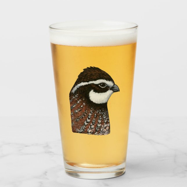 Copo De Pint Bobwhite Quail Head (Frente (Preenchido))