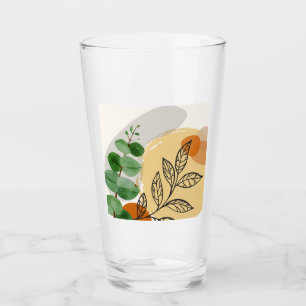 Copo De Pint Boho Verde Botânico Laranja