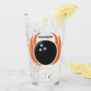 Copo De Pint Bola de boliche de nome personalizado com chama