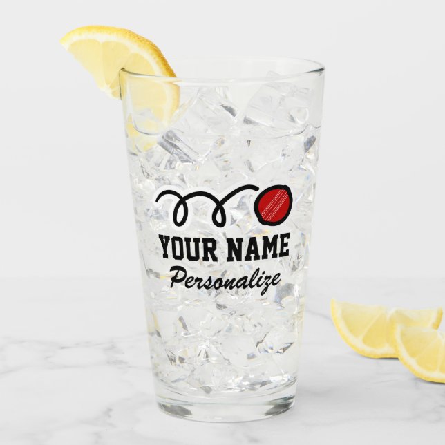 Copo De Pint Bola de críquete, desenho personalizado, presente  (Gelo frontal)