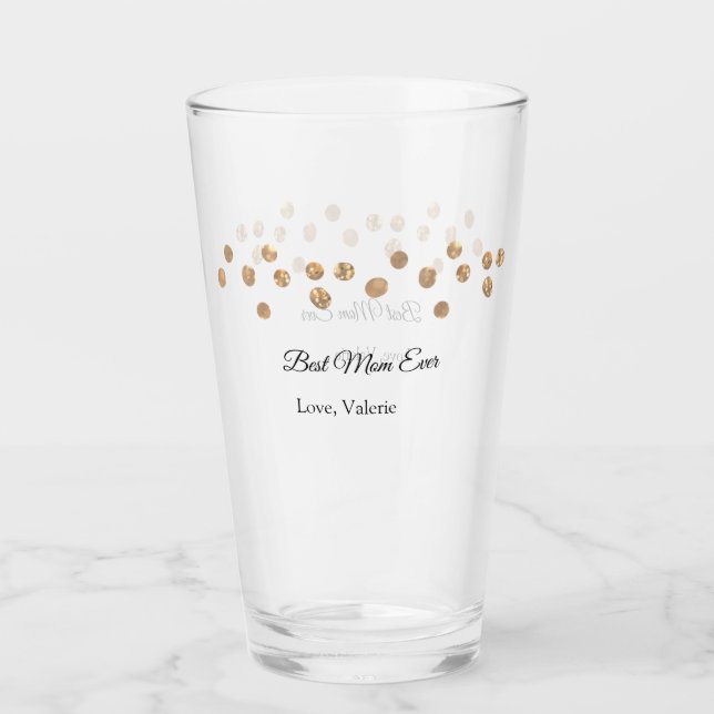 Copo De Pint Bolas de ouro brilham melhor mãe que nunca adicion (Frente)