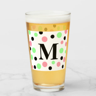 Copo De Pint Bolinhas Pretas Vermelhos Monogramas