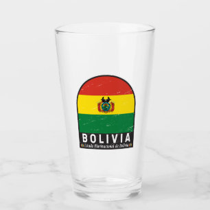 Copo De Pint Bolívia Sinalizador Emblem Em Vintage Incomodado