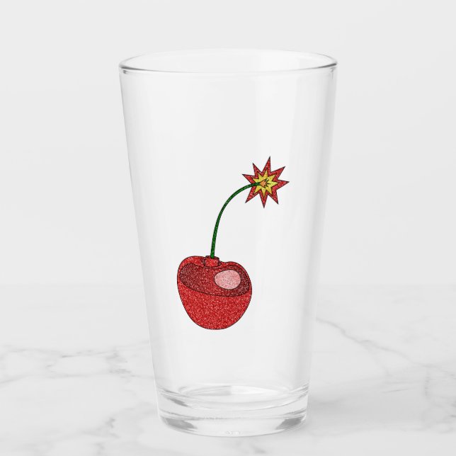 Copo De Pint Bomba de Cherry com brilho (Frente)