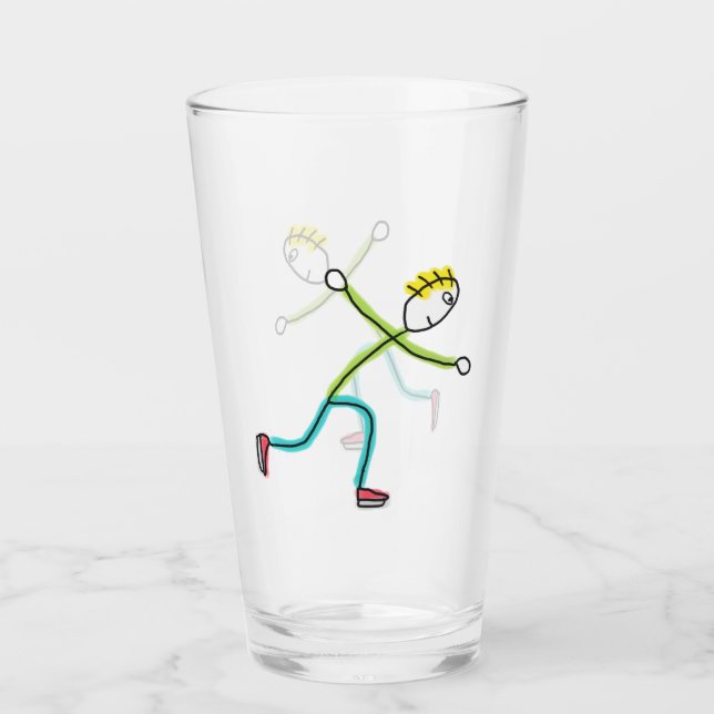 Copo De Pint Boneco de Patinação no Gelo (Frente)