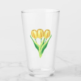 Copo De Pint Bonito Tulipas de Aquarela Flores de Mola