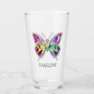 Copo De Pint Borboleta Cristal Rainbow