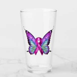 Copo De Pint Borboleta de Sensibilização Colorida para o Cancer