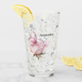 Copo De Pint Borboleta Rosa Bege Rosa  