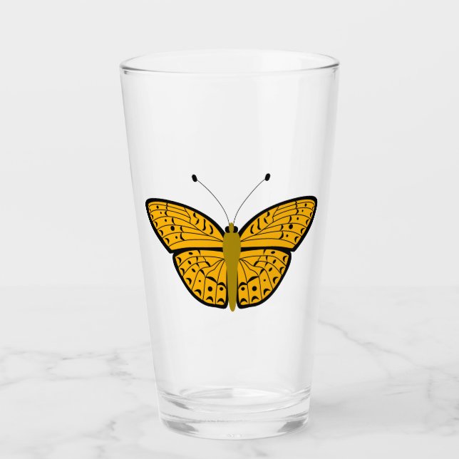 Copo De Pint Borboleta Vibrante - Elegância da Natureza (Frente)