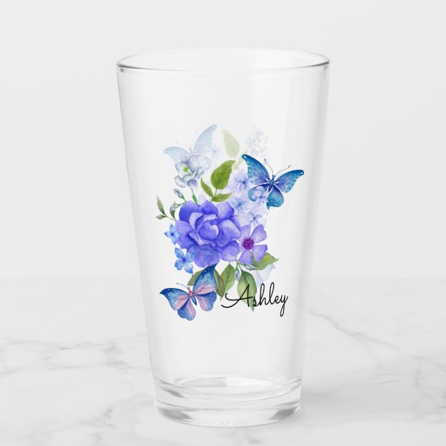 Copo De Pint Borboletas e flores (Frente)