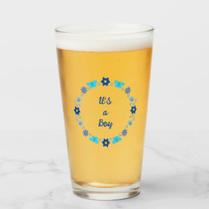 Copo De Pint Borboletas e flores do menino azul personalizadas