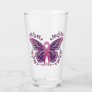 Copo De Pint Borda Floral da Borboleta de Sensibilização do Can