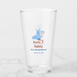 Copo De Pint Botas & champanhe espumante banho de noiva azul