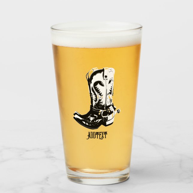 Copo De Pint Botas de cowboy (Frente (Preenchido))