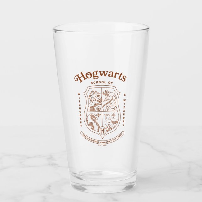 Copo De Pint Brasão da Escola de Magia e Bruxaria HOGWARTS™ (Frente)
