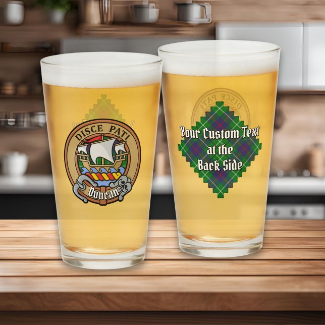Copo De Pint Brasão do Clã Duncan sobre Tartan (Criador carregado)