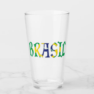 Copo De Pint Brasil em Português em Cores da Bandeira