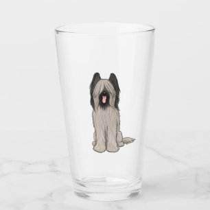 Copo De Pint Briard Cartoon Bebendo de Cães