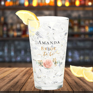 Copo De Pint Bride to be rose gold floral eucalyptus greenery