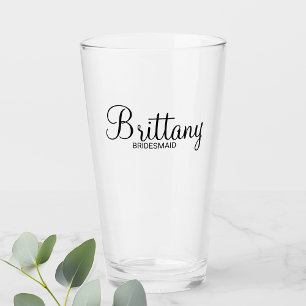 Copo De Pint Bridesmaids Personalizados de Script Moderno