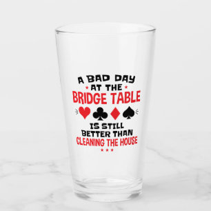 Copo De Pint Bridge Player Engraçado Citação no Dia Mau Na Mesa
