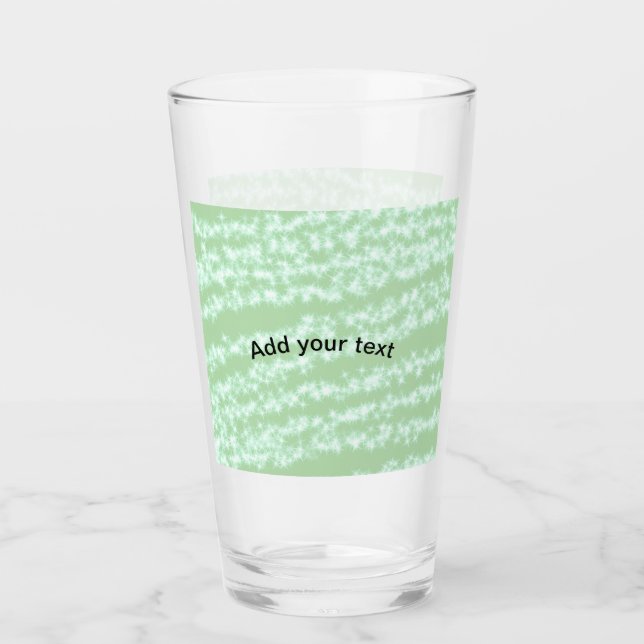 Copo De Pint Brilho em pastel verde centelha nome texto boho re (Frente)