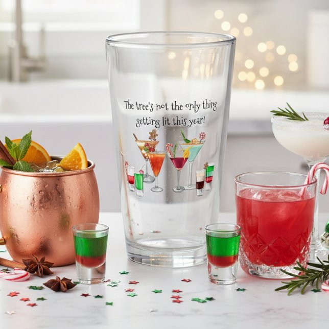 Copo De Pint Brinde de Coquetel Dito Divertido Natal   (Criador carregado)