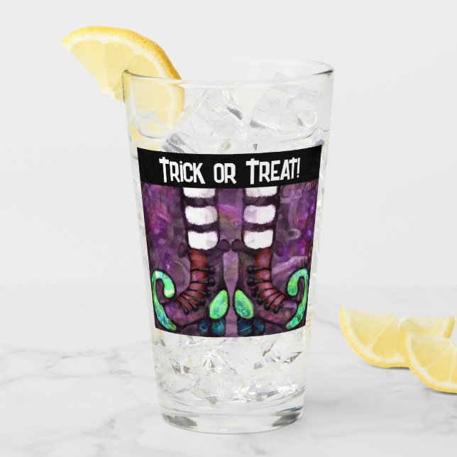 Copo De Pint Bruxa do Halloween Boots Purple Green (Gelo frontal)