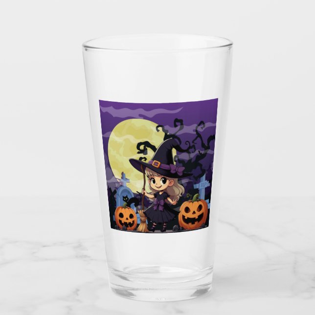 Copo De Pint Bruxa do Halloween do Anime Bonito (Frente)