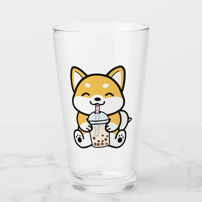 Copo De Pint Bubble Tea Boba Corgi (Frente)