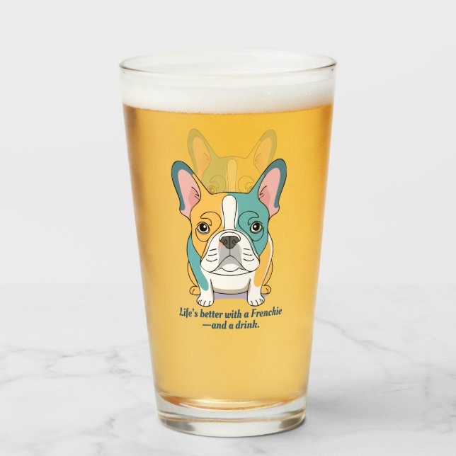 Copo De Pint Bulldog Francês  (Frente (Preenchido))