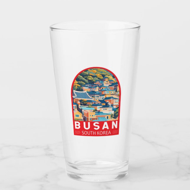 Copo De Pint Busan South Korea Viagem Art Emblem (Frente)
