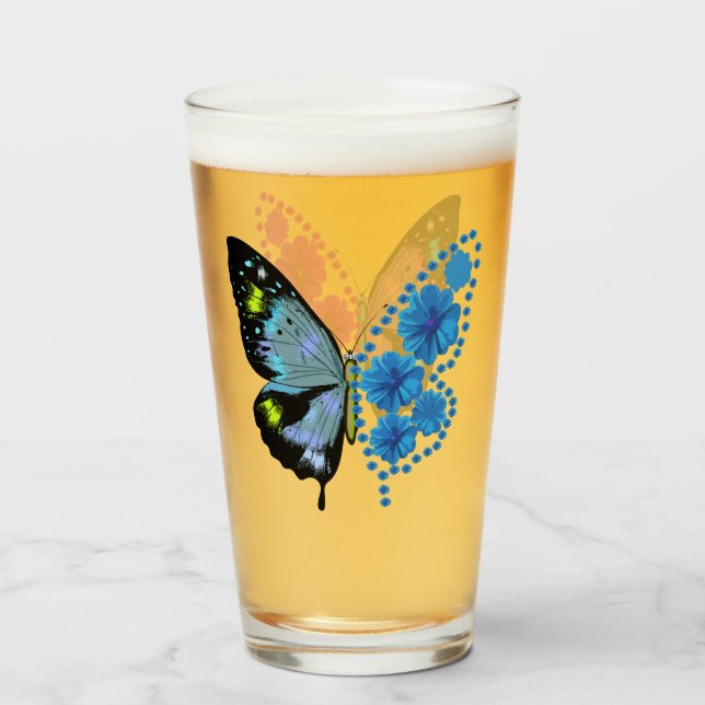 Copo De Pint butterfly flower (Traseira (Preenchido))