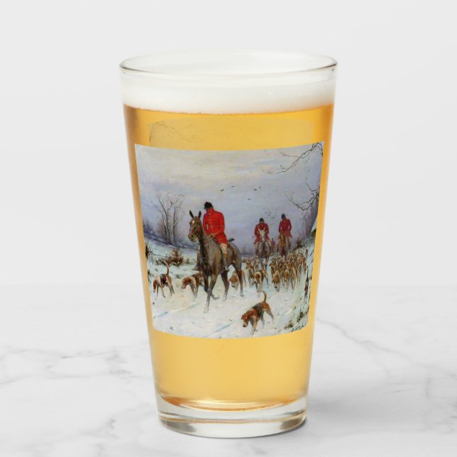 Copo De Pint Caça à Raposa Caçadores e Cães Voltando para Casa (Traseira (Preenchido))