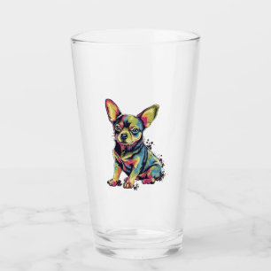 Copo De Pint Cachorro Cachorro de Pintura do Abstrato Chihuahua