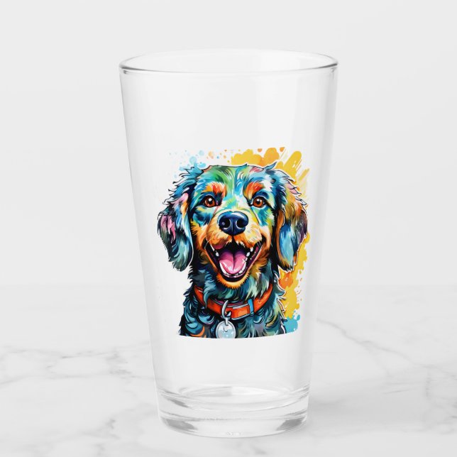 Copo De Pint Cachorro com Óculos (Frente)