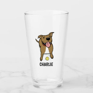Copo De Pint Cachorro Grande Marrom e Branco Cachorro de Cartoo