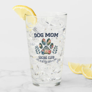 Copo De Pint Cachorro Mãe Paw Floral