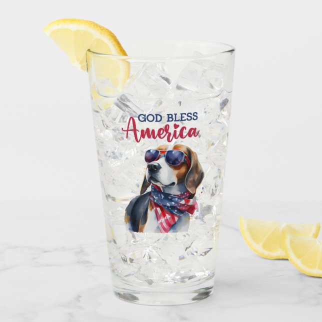 Copo De Pint Cachorro Patriota-Beagle (Gelo frontal)
