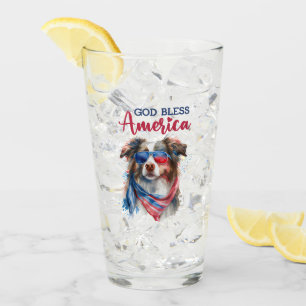 Copo De Pint Cachorro Patriótico - Pastor Australiano