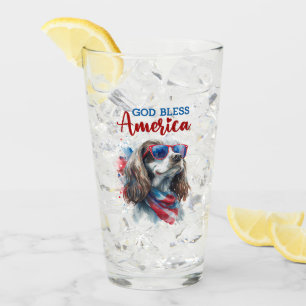 Copo De Pint Cachorro Patriótico-Spaniel