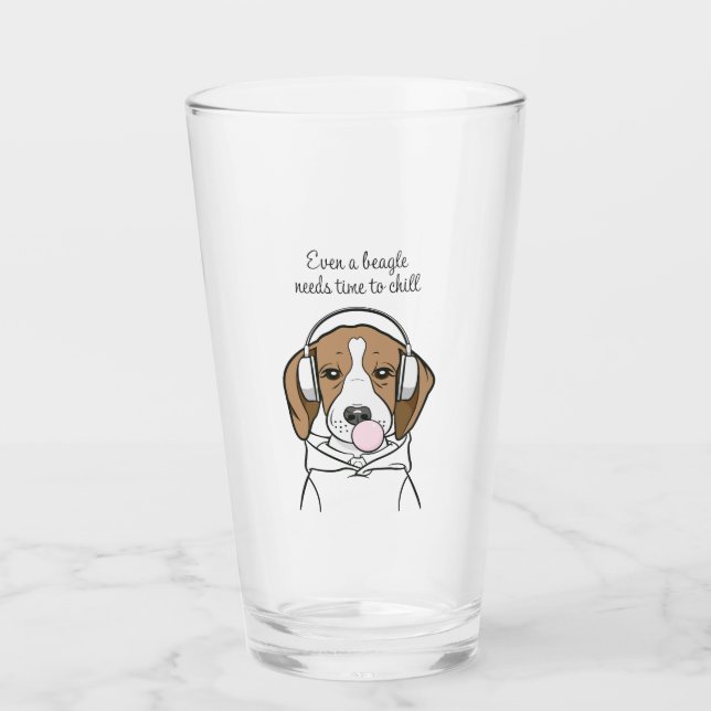 Copo De Pint Cachorro Refrigerado com Bubblegum Funny Beagle (Frente)
