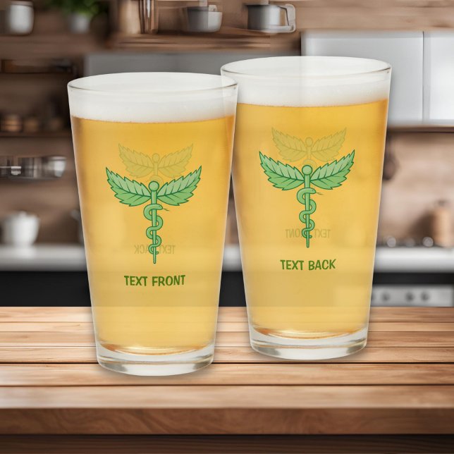 Copo De Pint Caduceu com Folhas (Criador carregado)