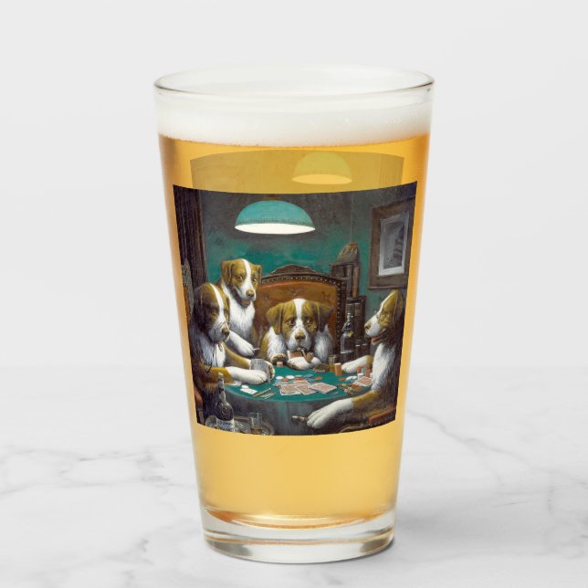Copo De Pint Cães jogando pôquer Cassius Marcellus Coolidge 189 (Frente (Preenchido))