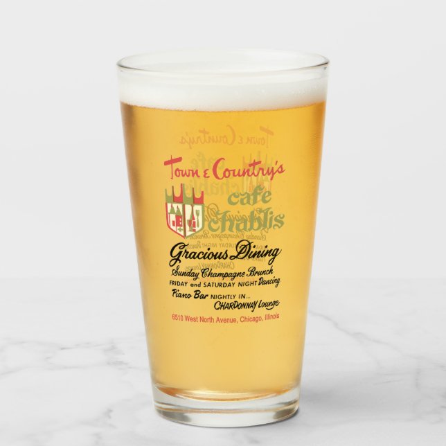 Copo De Pint Café Chablis, Chicago, IL (Frente (Preenchido))